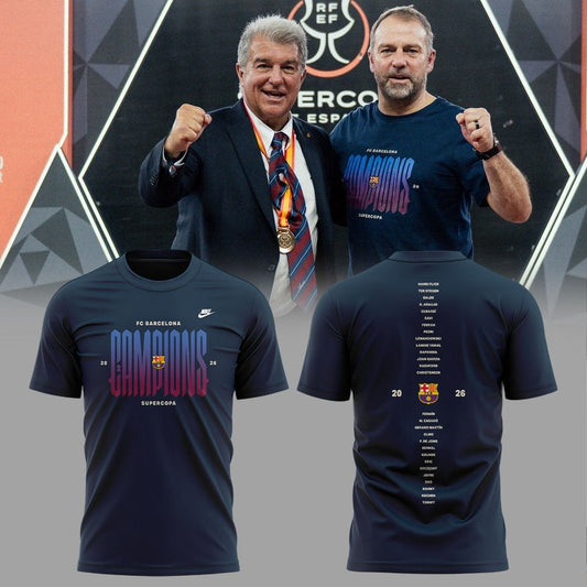 FC Barcelona Campeones La Liga 25/26 3D Apparel T-Shirt