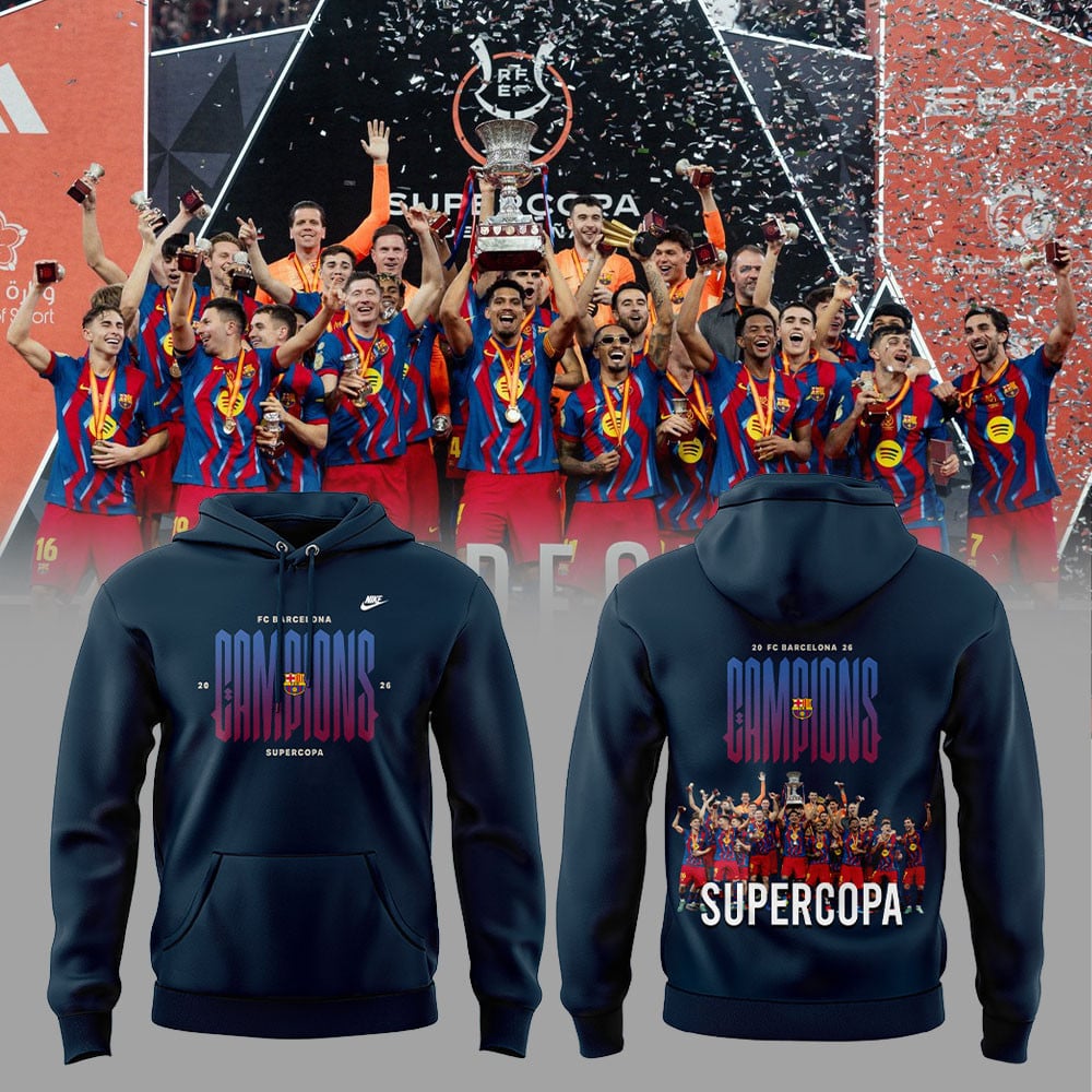 FC Barcelona Campeones La Liga 25/26 3D Apparel Hoodie