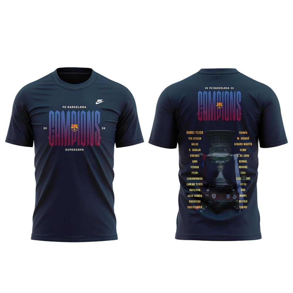 FC Barcelona Campeones La Liga 25/26 3D Apparel T-Shirt