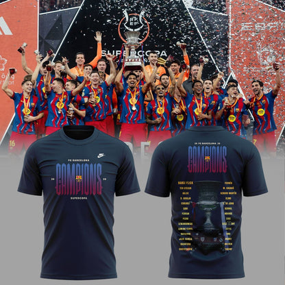 FC Barcelona Campeones La Liga 25/26 3D Apparel T-Shirt