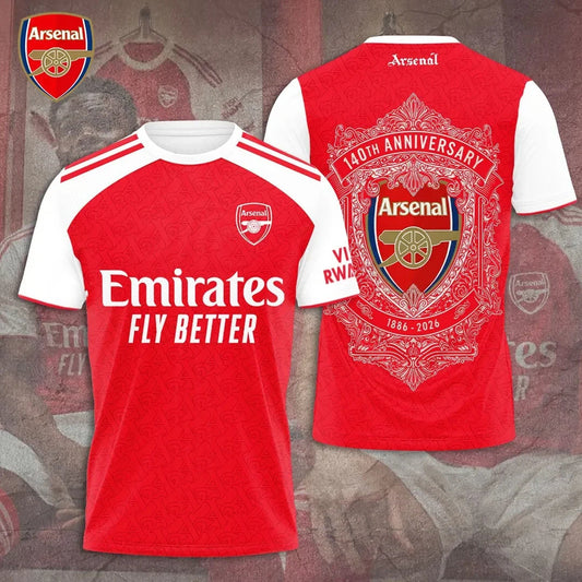 Arsenal FC 140th Anniversary 3D Apparel T-Shirt
