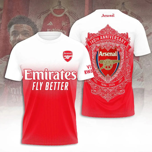 Arsenal FC 140th Anniversary 3D Apparel T-Shirt