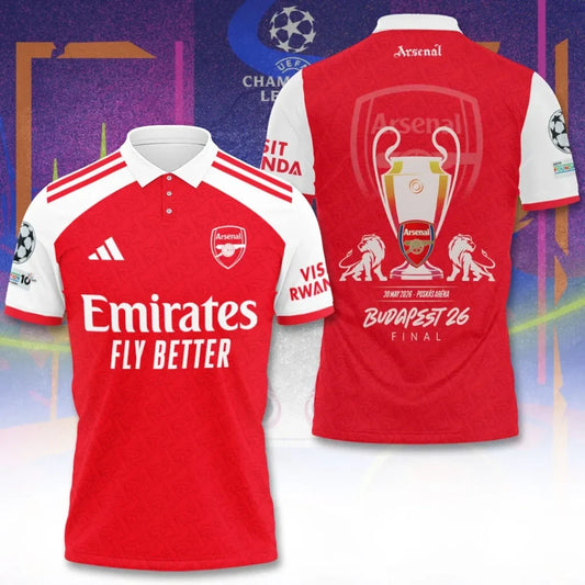 Arsenal F.C Champions League Final 2026 3D Apparel Polo