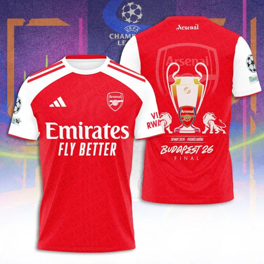 Arsenal F.C Champions League Final 2026 3D Apparel T-Shirt