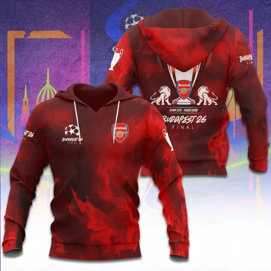 Arsenal F.C Champions League Final 2026 3D Apparel Hoodie