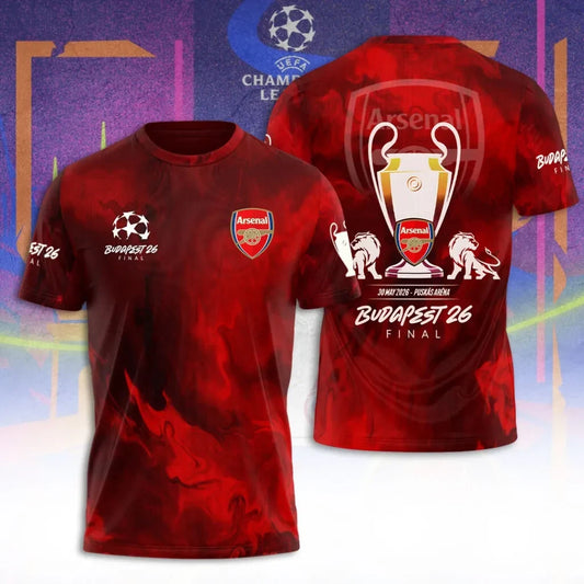 Arsenal F.C Champions League Final 2026 3D Apparel T-Shirt