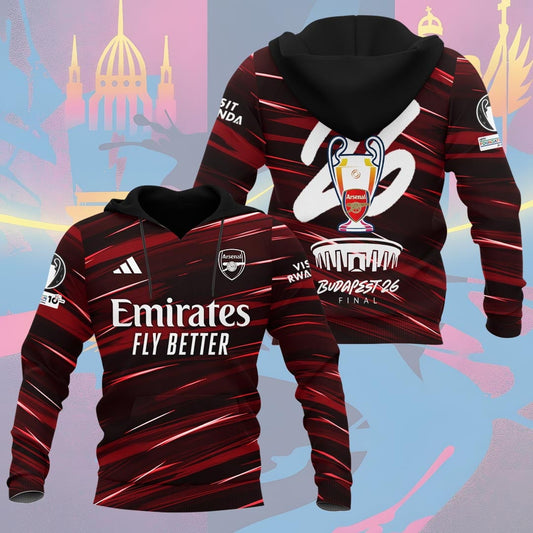 Arsenal F.C Champions League Final 2026 3D Apparel Hoodie
