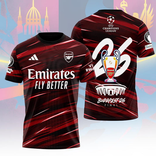 Arsenal F.C Champions League Final 2026 3D Apparel T-Shirt