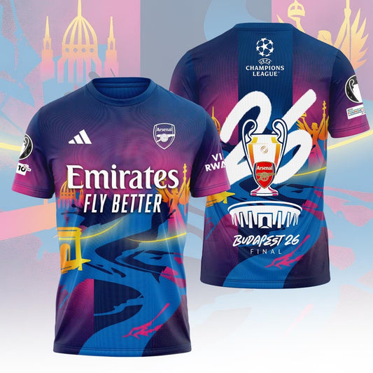 Arsenal F.C Champions League Final 2026 3D Apparel T-Shirt