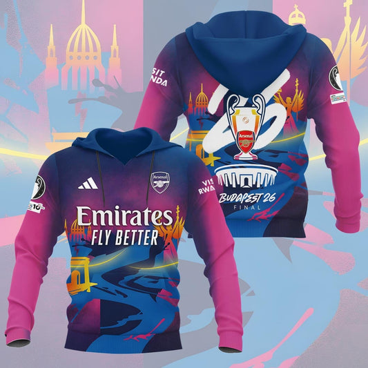 Arsenal F.C Champions League Final 2026 3D Apparel Hoodie