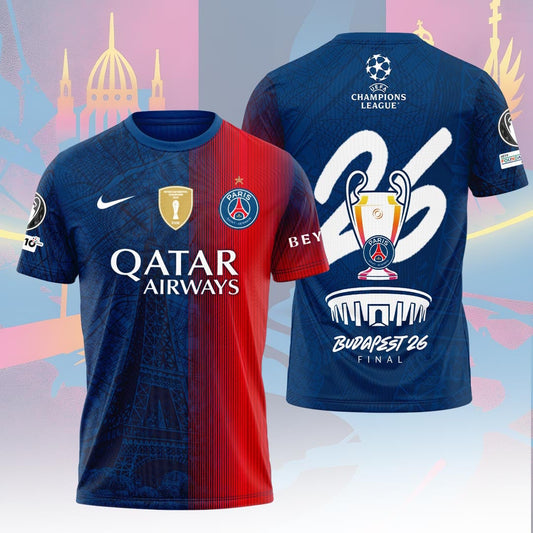 Paris Saint-Germain F.C Champions League Final 2026 3D Apparel T-Shirt