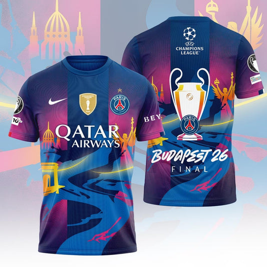 Paris Saint-Germain F.C Champions League Final 2026 3D Apparel T-Shirt