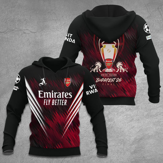 Arsenal F.C Champions League Final 2026 3D Apparel Hoodie