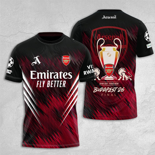 Arsenal F.C Champions League Final 2026 3D Apparel T-Shirt