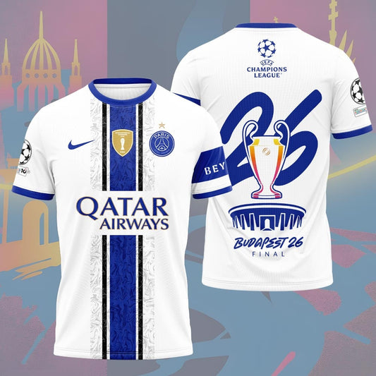 Paris Saint-Germain F.C Champions League Final 2026 3D Apparel T-Shirt