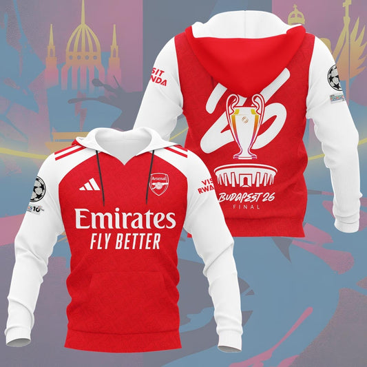 Arsenal F.C Champions League Final 2026 3D Apparel Hoodie