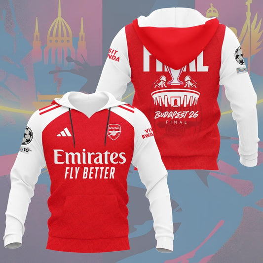 Arsenal F.C Champions League Final 2026 3D Apparel Hoodie