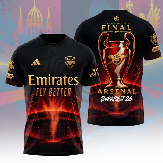 Arsenal F.C Champions League Final 2026 3D Apparel T-Shirt