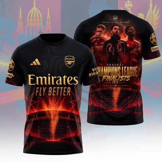 Arsenal F.C Champions League Final 2026 3D Apparel T-Shirt