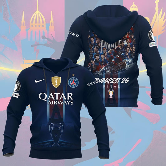 Paris Saint-Germain F.C Champions League Final 2026 3D Apparel Hoodie