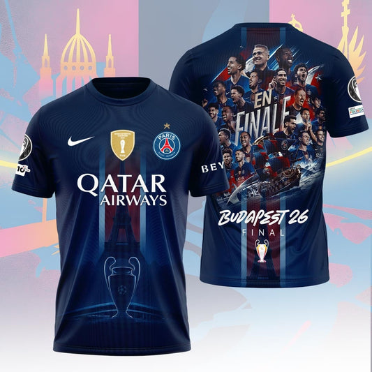 Paris Saint-Germain F.C Champions League Final 2026 3D Apparel T-Shirt