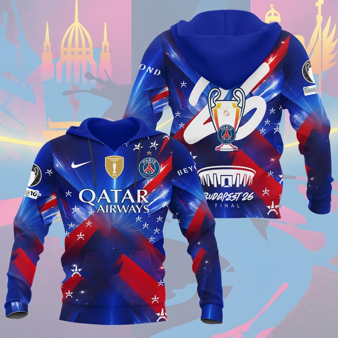 Paris Saint-Germain F.C Champions League Final 2026 3D Apparel Hoodie