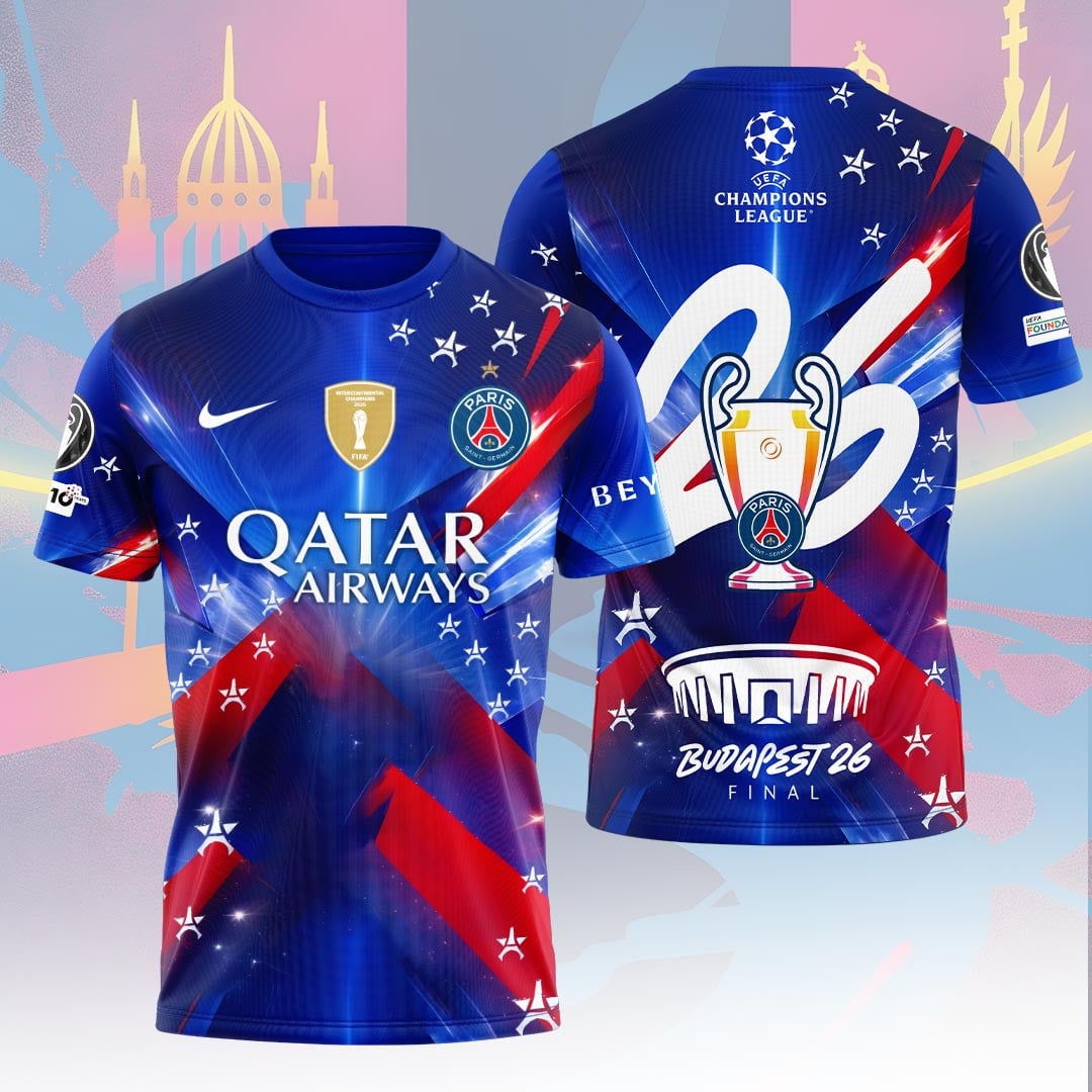 Paris Saint-Germain F.C Champions League Final 2026 3D Apparel T-Shirt