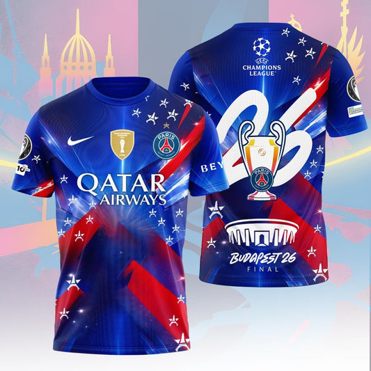 Paris Saint-Germain F.C Champions League Final 2026 3D Apparel T-Shirt