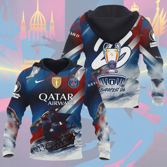 Paris Saint-Germain F.C Champions League Final 2026 3D Apparel Hoodie