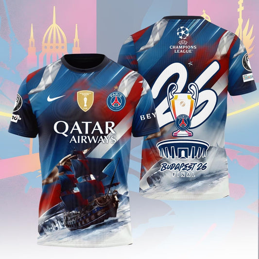 Paris Saint-Germain F.C Champions League Final 2026 3D Apparel T-Shirt