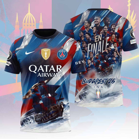 Paris Saint-Germain F.C Champions League Final 2026 3D Apparel T-Shirt