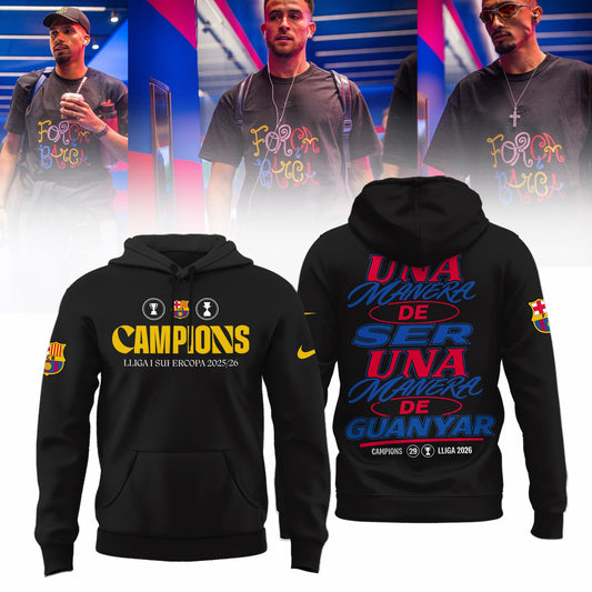 FC Barcelona Campeones La Liga 25/26 3D Apparel Hoodie