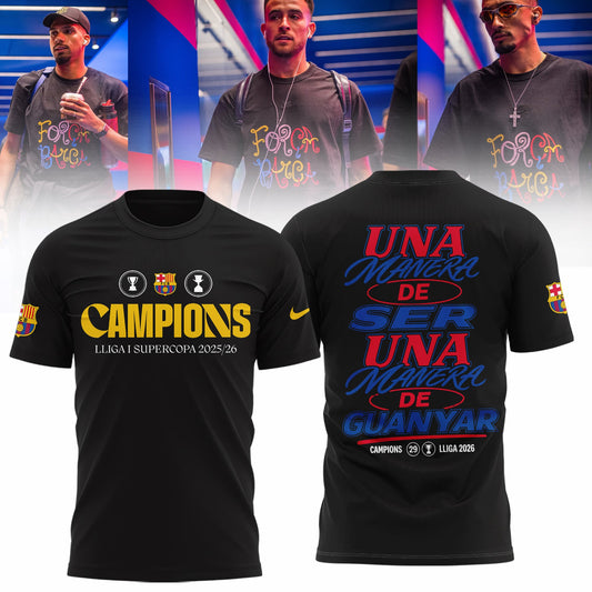 FC Barcelona Campeones La Liga 25/26 3D Apparel T-Shirt