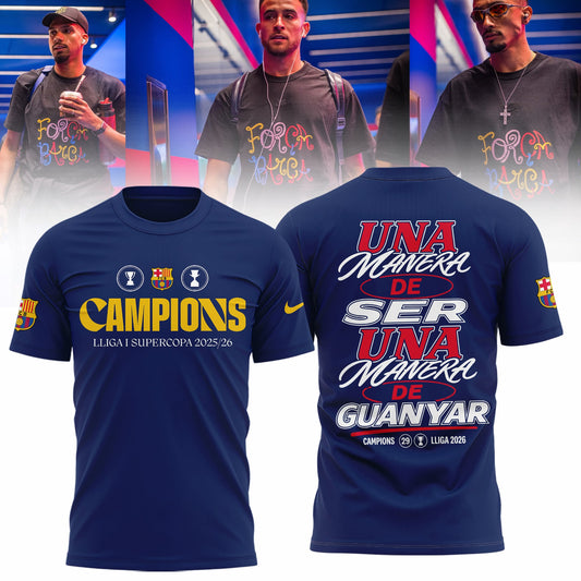 FC Barcelona Campeones La Liga 25/26 3D Apparel T-Shirt