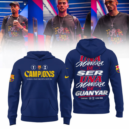 FC Barcelona Campeones La Liga 25/26 3D Apparel Hoodie