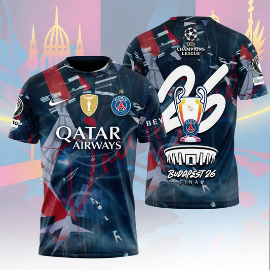 Paris Saint-Germain F.C Champions League Final 2026 3D Apparel T-Shirt