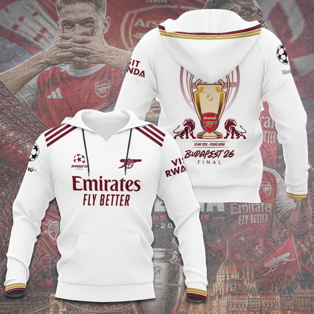 Arsenal F.C Champions League Final 2026 3D Apparel Hoodie