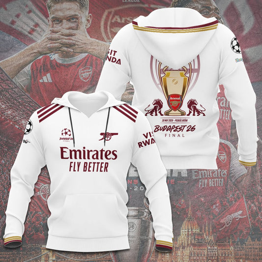 Arsenal F.C Champions League Final 2026 3D Apparel Hoodie