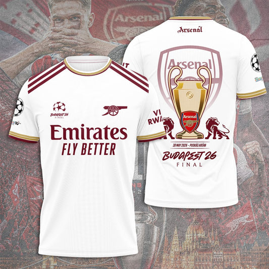Arsenal F.C Champions League Final 2026 3D Apparel T-Shirt