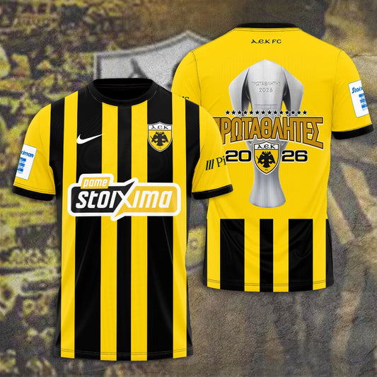 AEK FC Super League Stoiximan Champions 25/26 3D Apparel T-Shirt