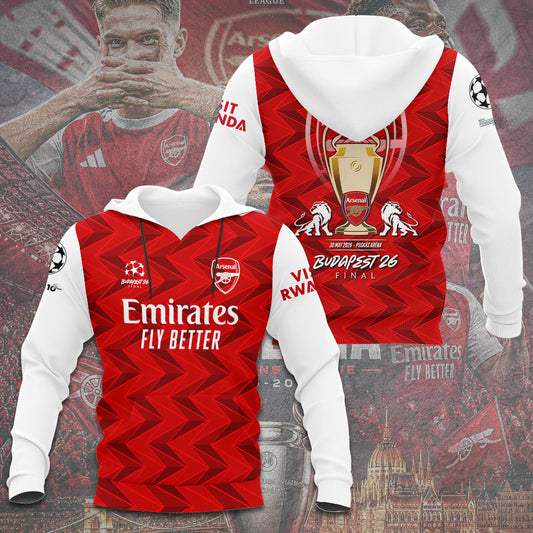 Arsenal F.C Champions League Final 2026 3D Apparel Hoodie