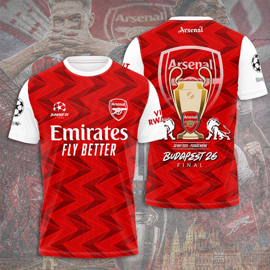 Arsenal F.C Champions League Final 2026 3D Apparel T-Shirt