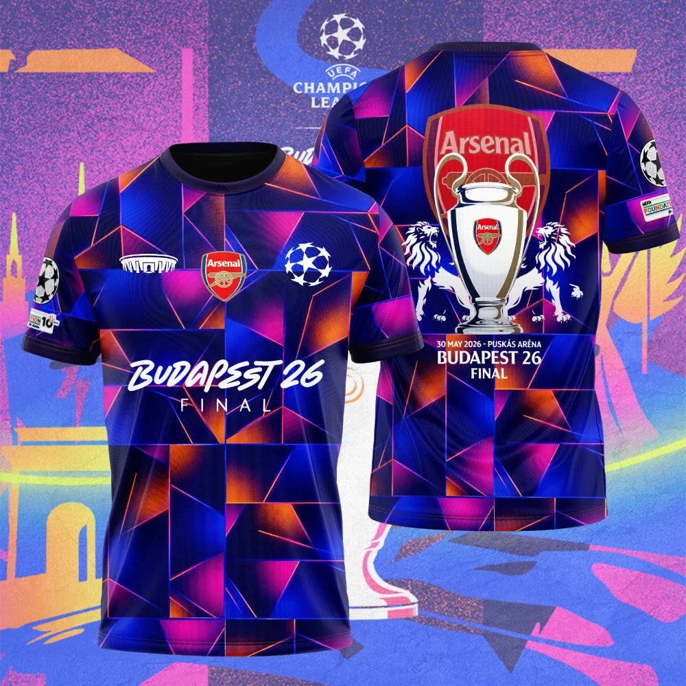 Arsenal F.C Champions League Final 2026 3D Apparel T-Shirt