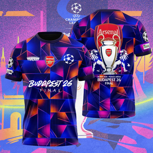 Arsenal F.C Champions League Final 2026 3D Apparel T-Shirt