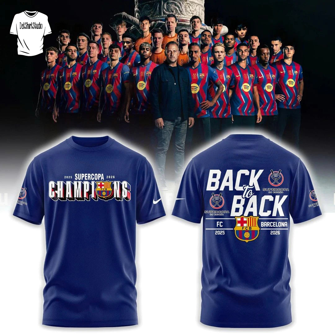 FC Barcelona Campeones La Liga 25/26 3D Apparel T-Shirt