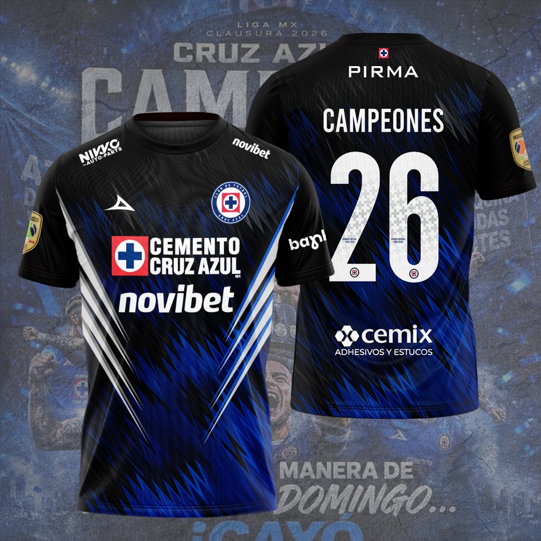 Cruz Azul Campeón del Clausura 2026 3D Apparel T-Shirt