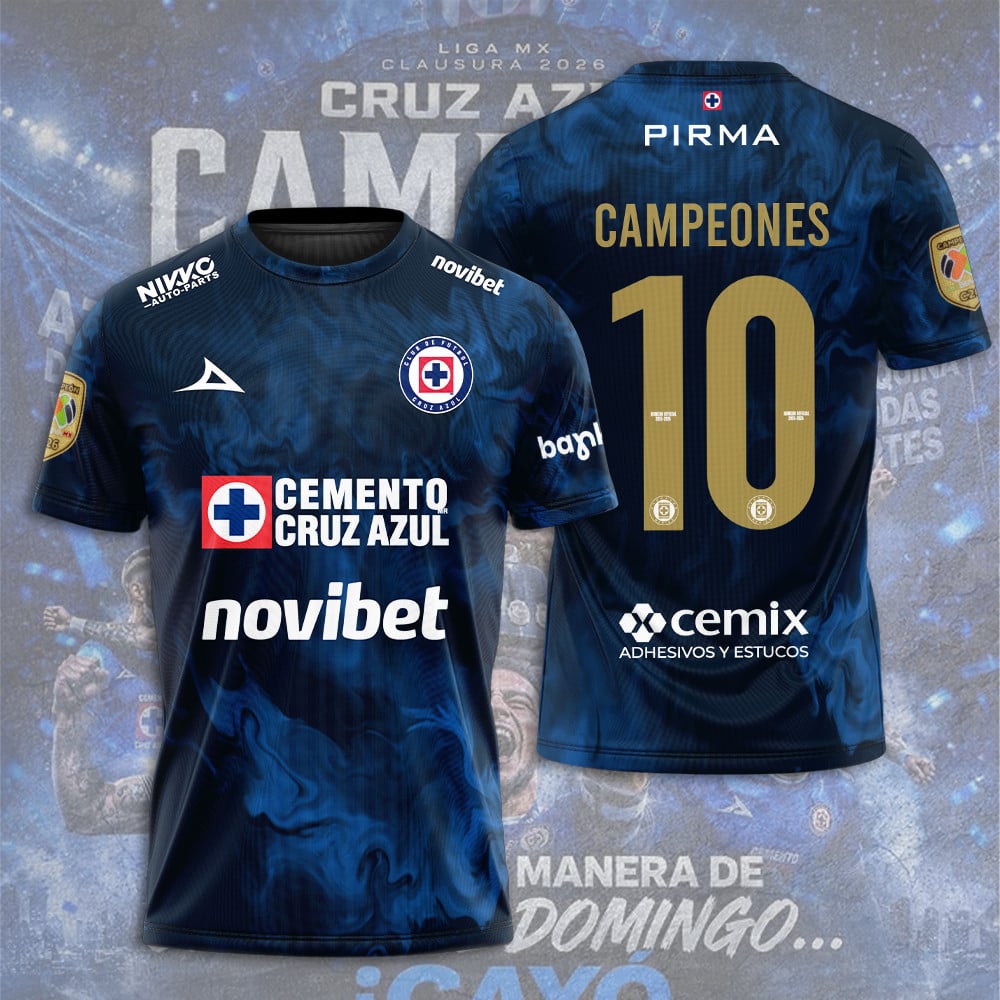Cruz Azul Campeón del Clausura 2026 3D Apparel T-Shirt