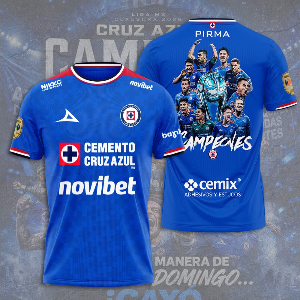 Cruz Azul Campeón del Clausura 2026 3D Apparel T-Shirt