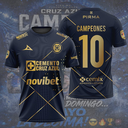 Cruz Azul Campeón del Clausura 2026 3D Apparel T-Shirt
