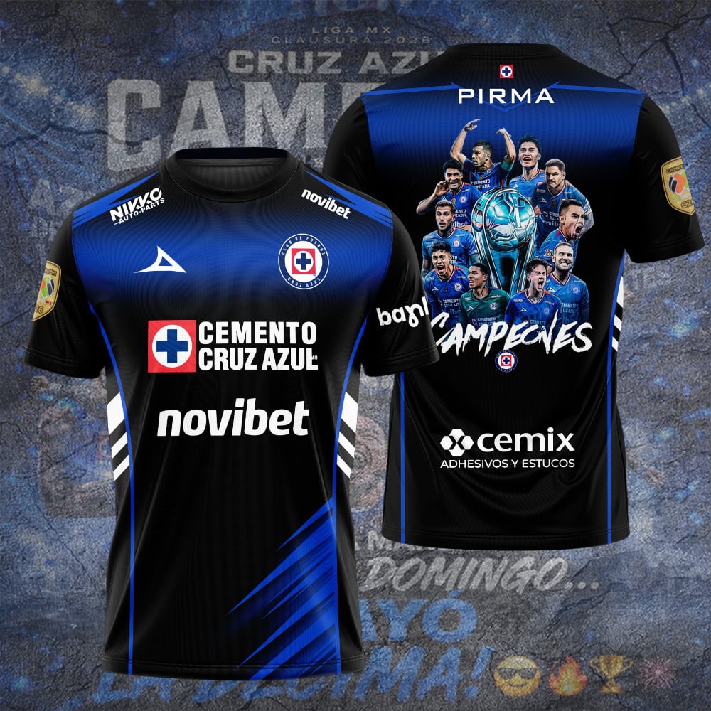 Cruz Azul Campeón del Clausura 2026 3D Apparel T-Shirt